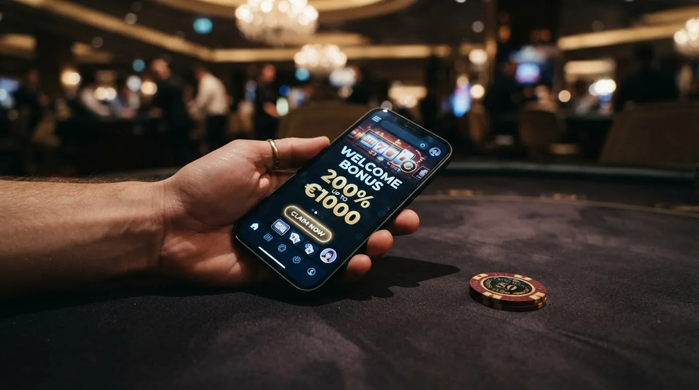 Imagen del banner promocional del bono de bienvenida del 200% en la web de Casino Barcelona, con el texto «200% hasta 200€» visible