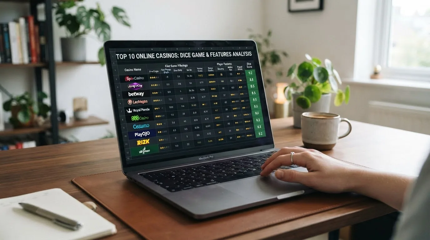 Captura de la tabla comparativa con los diez operadores y sus columnas de licencia, juegos de dados y bono