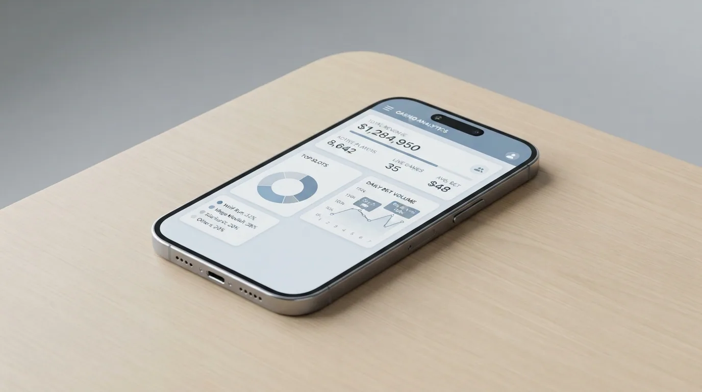 Vista de un iPhone mostrando una tabla comparativa con los logos y datos de varios casinos online