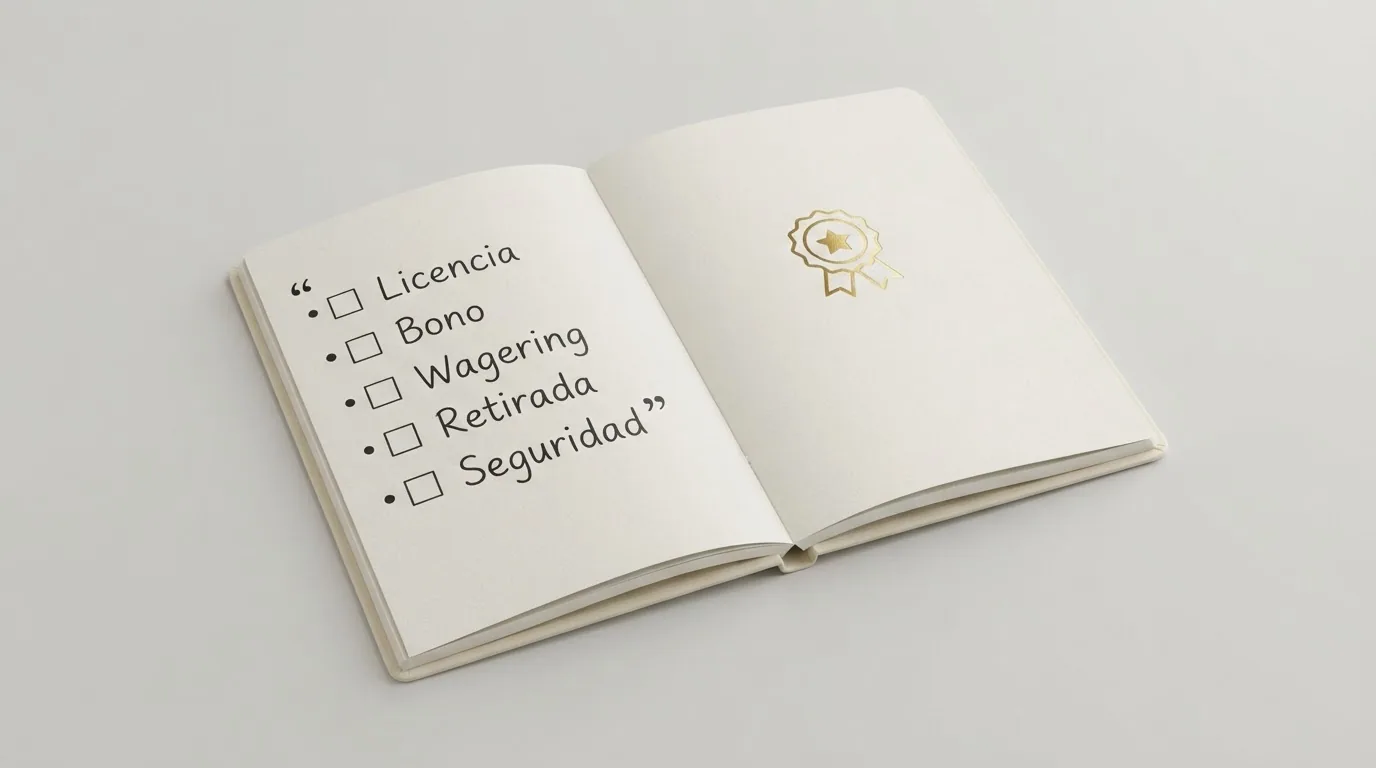 Lista de criterios utilizados para evaluar los casinos sin licencia: licencia, bono, wagering, velocidad de retirada y seguridad