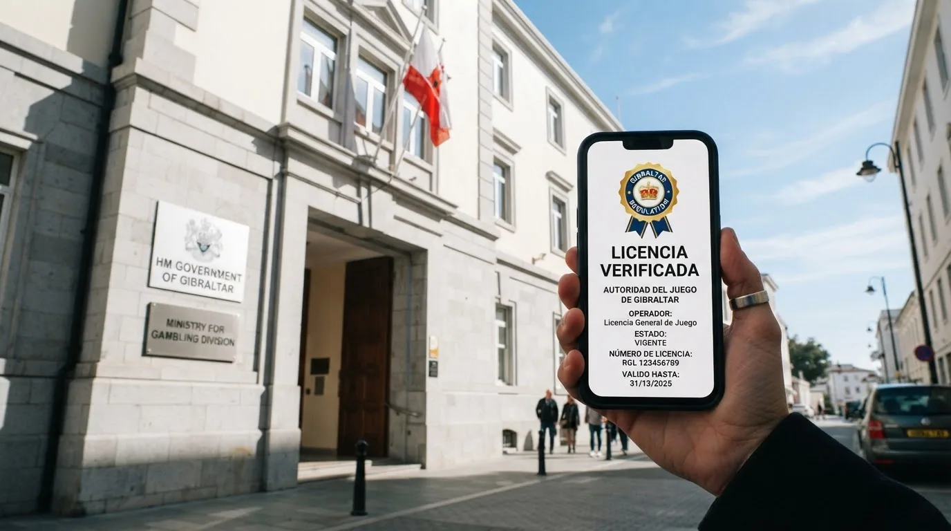Fachada del edificio gubernamental de la Gambling Division en Gibraltar