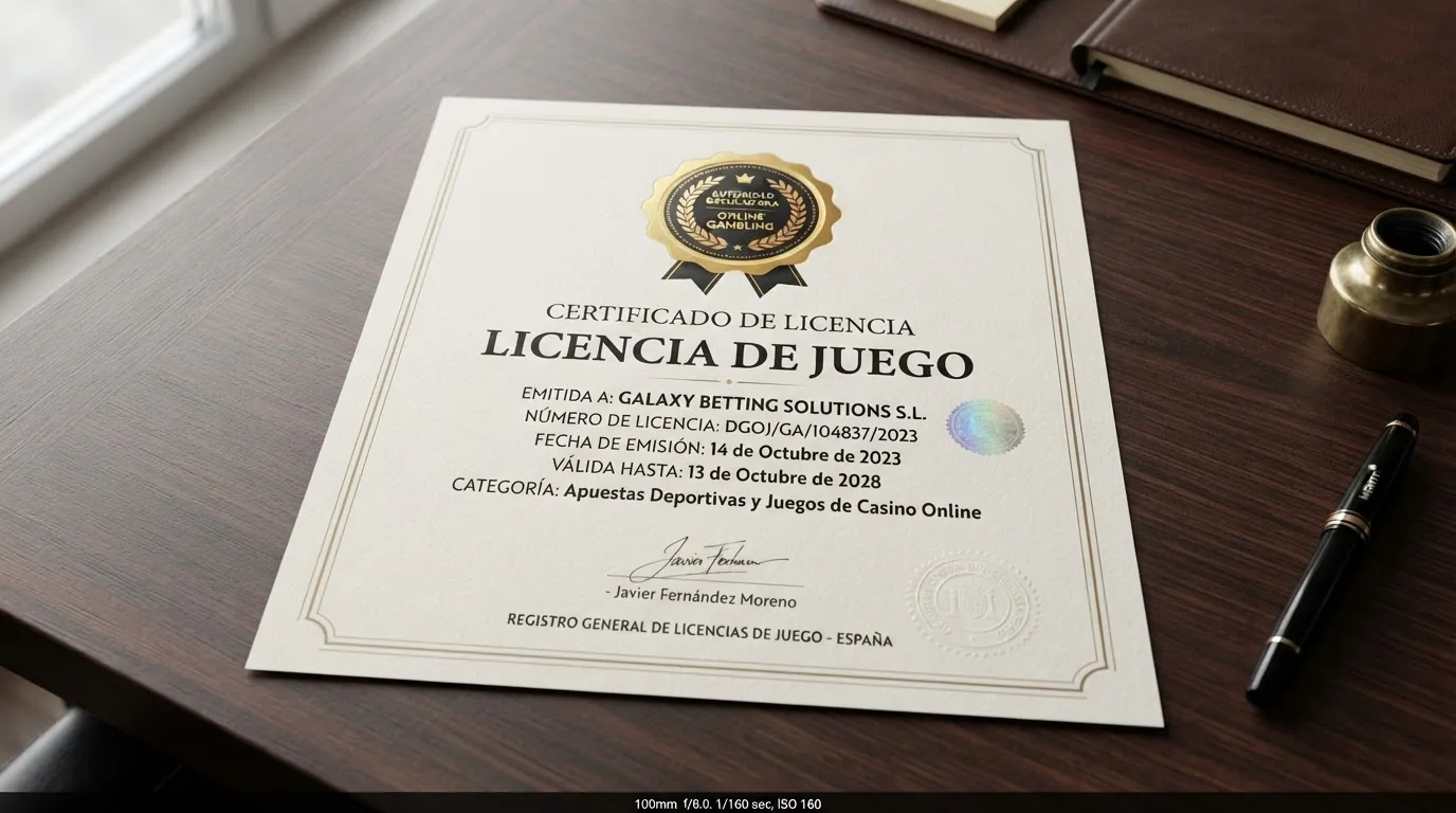 Sello oficial de la Dirección General de Ordenación del Juego junto a un dominio .es
