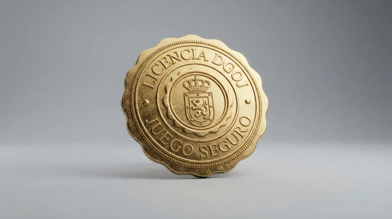 Sello oficial de la Dirección General de Ordenación del Juego junto al icono de un candado y un dominio .es