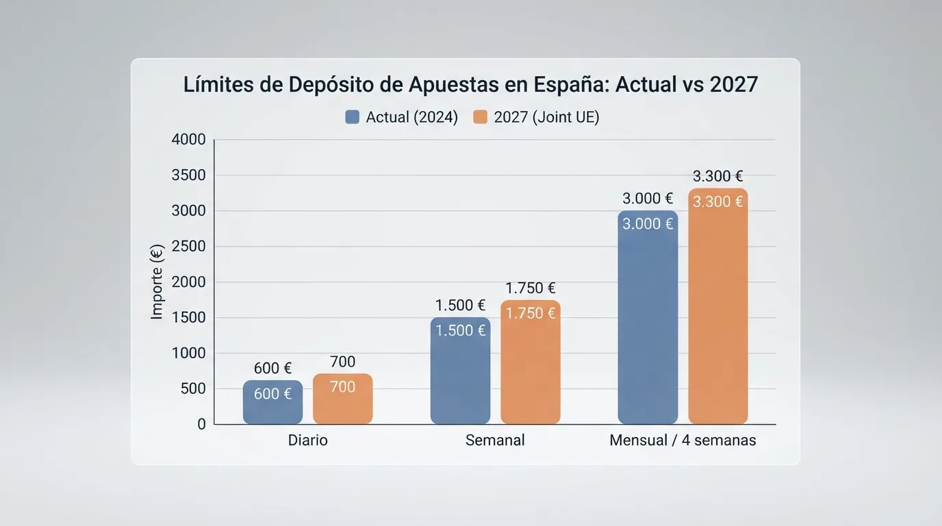 Gráfico comparativo con tres barras que muestran los límites de depósito actuales frente a los nuevos límites conjuntos de 2027